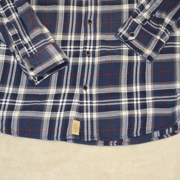 Jachs Men’s Flannel Shirt Blue Plaid Long Sleeve Button Front Casual Size M - Picture 2 of 10